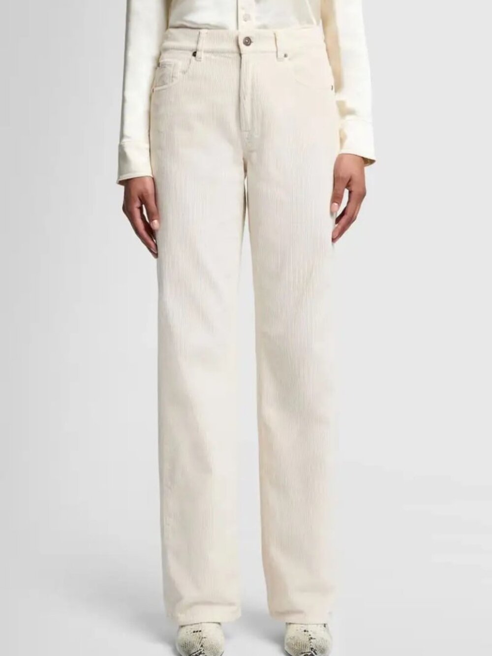 7 For All Mankind White Corduroy Pants